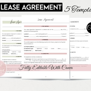 Modèles de contrat de location modifiables | Contrats propriétaire-locataire | Formulaires de location | Contrat de location | Contrat de location | Gestion des locataires