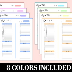 Office Tracker Design Office Task Tracker Printable | Work Planner | Office Organizer | Work ...