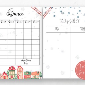 Christmas Bunco Score Card: Printable Party Game (PDF Download)