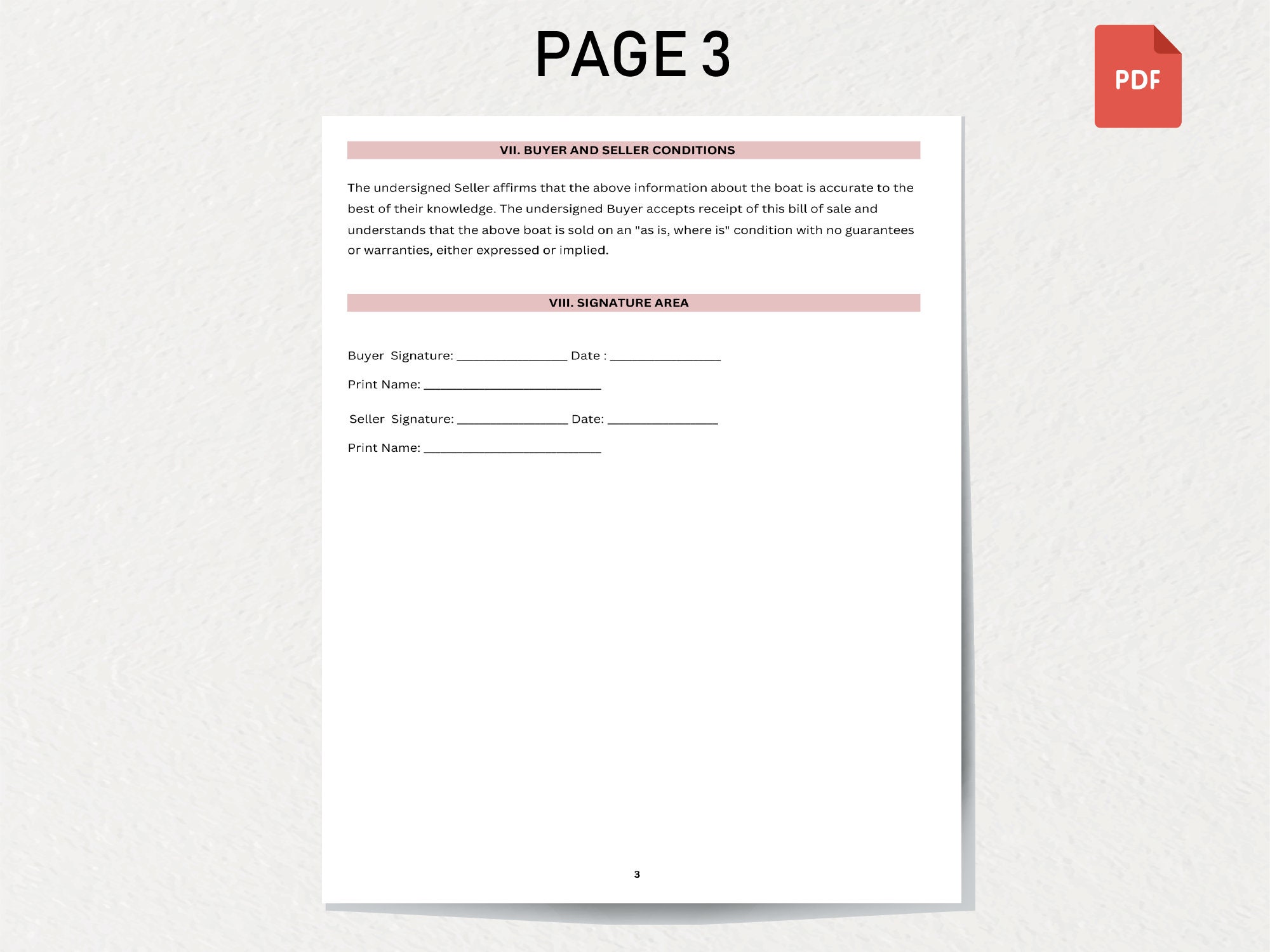 Editable Boat Bill Of Sale Template Printable Canva Design Legal 