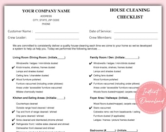 Editable House Cleaning Checklist Template (PDF)