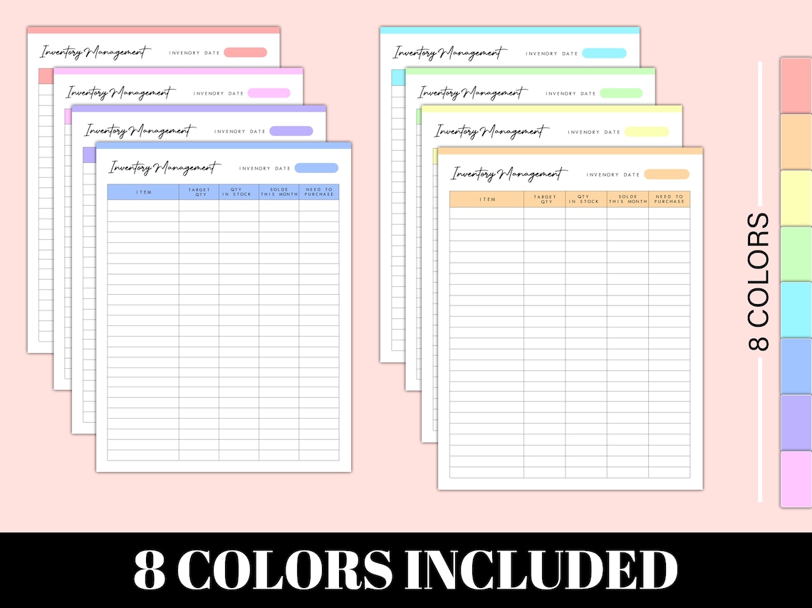 Inventory Management Printable | Small Business Inventory | Inventory ...