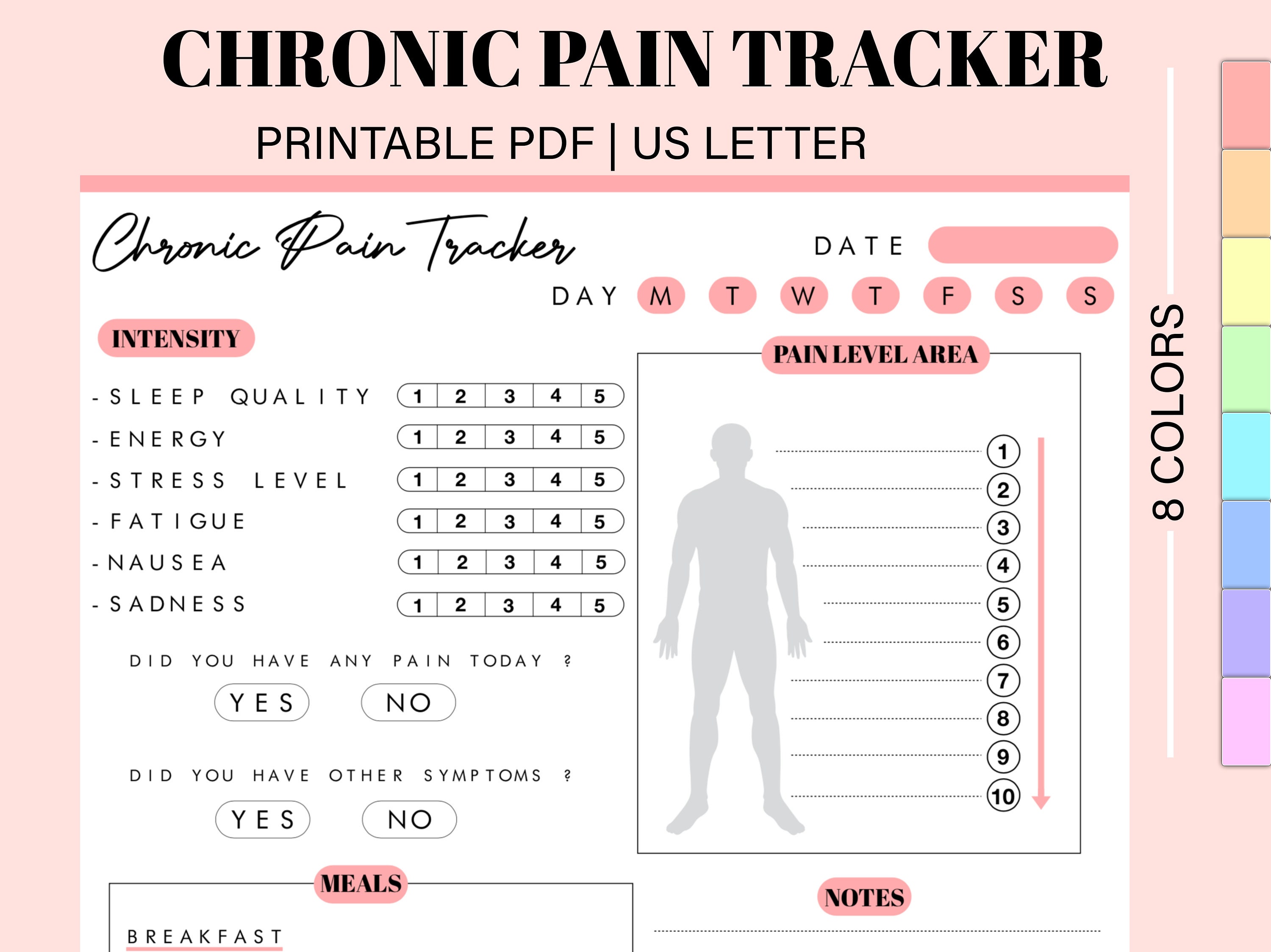 Pain Tracker Chronic Pain Tracker Fibromyalgia Journal Symptom Tracker Pain Tracker Chronic Pain Tracker Fibromyalgia Journal Symptom Tracker