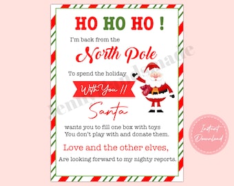 I'm Back Elf Letter | Letter From Elf | Elf Christmas Letter | elf report card | elf behaviour card| Shelf Elf Letter | PDF Instant Download