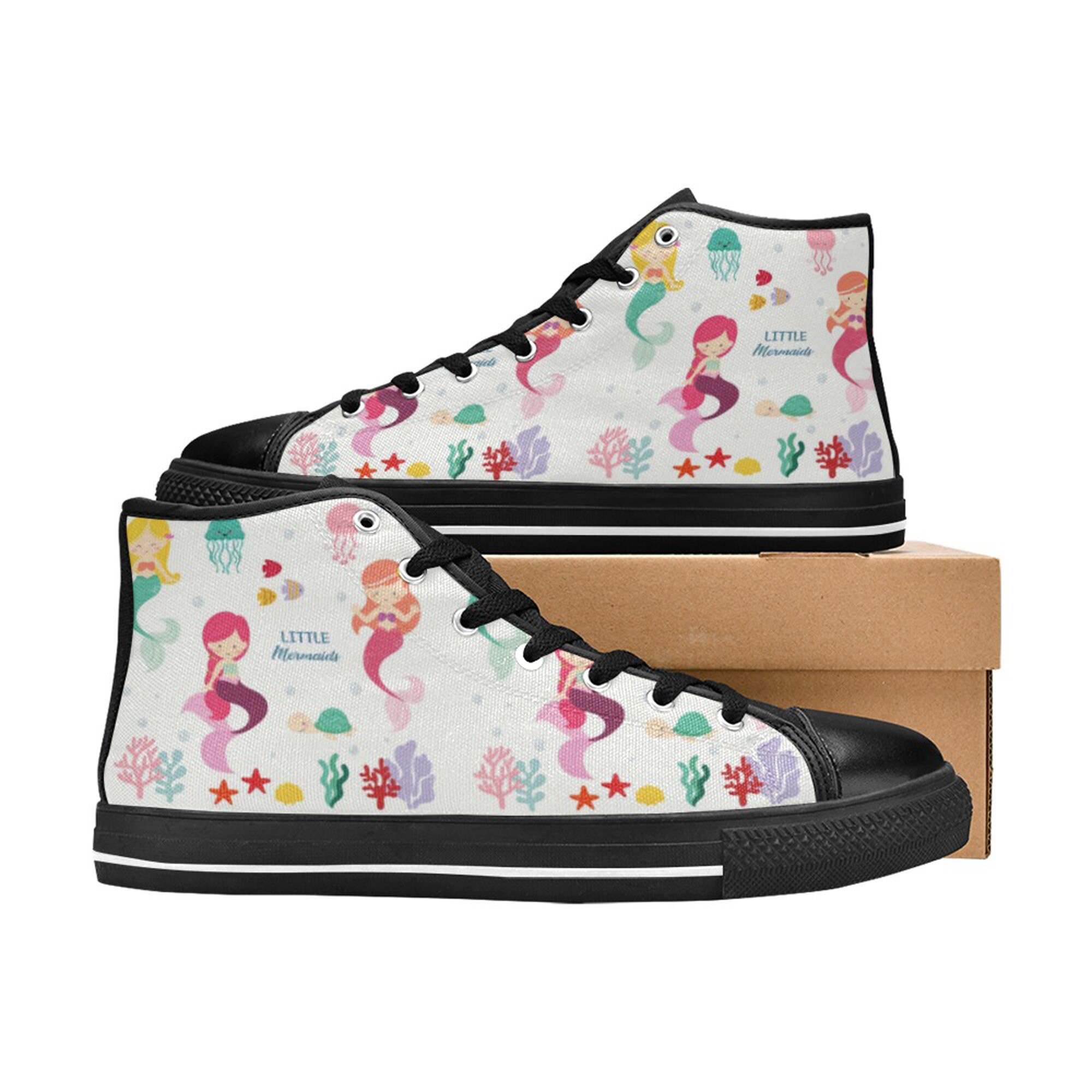 Lovely Mermaids Shoes Cute Mermaid Shoes Custom Shoes Sneakers Etsy