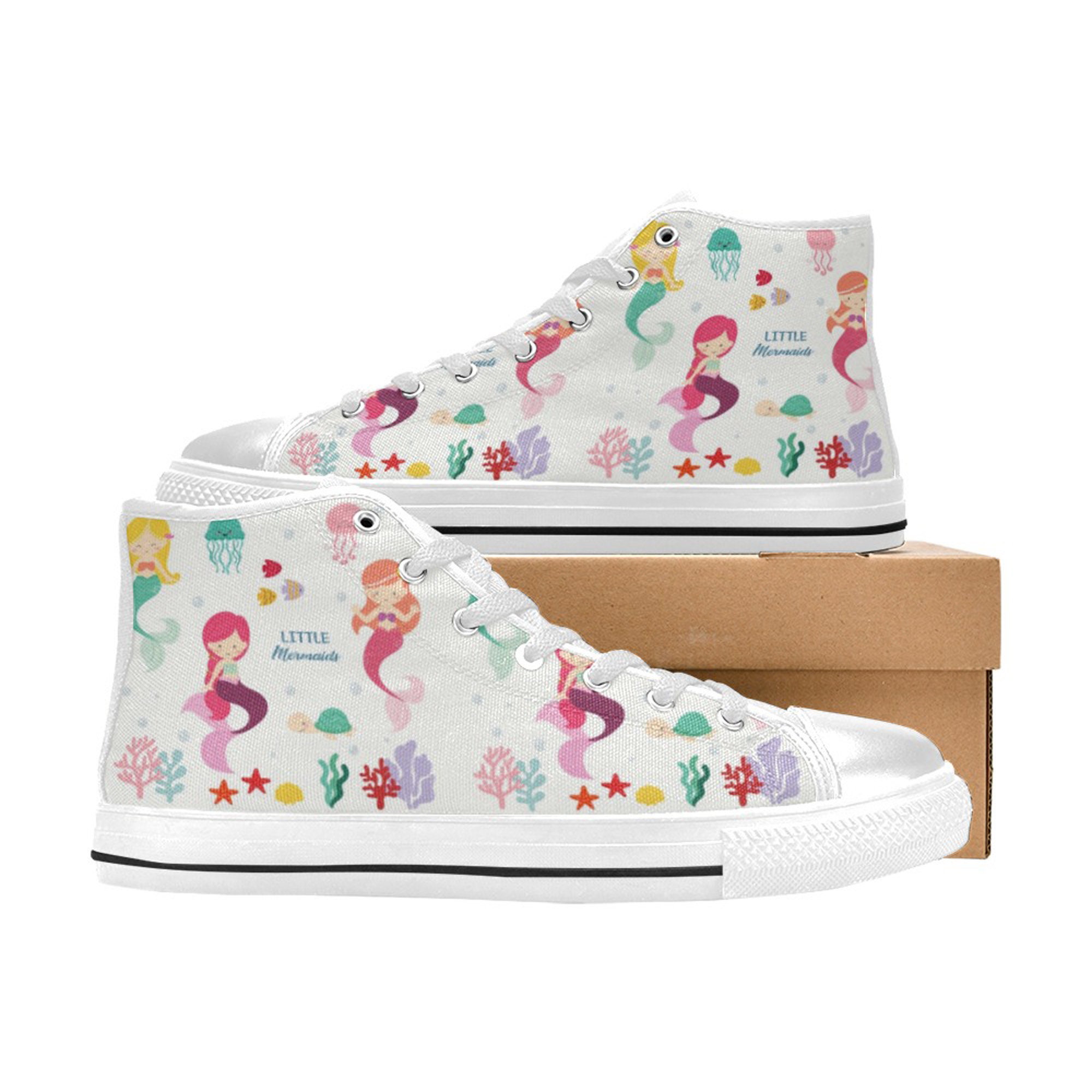 Lovely Mermaids Shoes Cute Mermaid Shoes Custom Shoes Sneakers Etsy