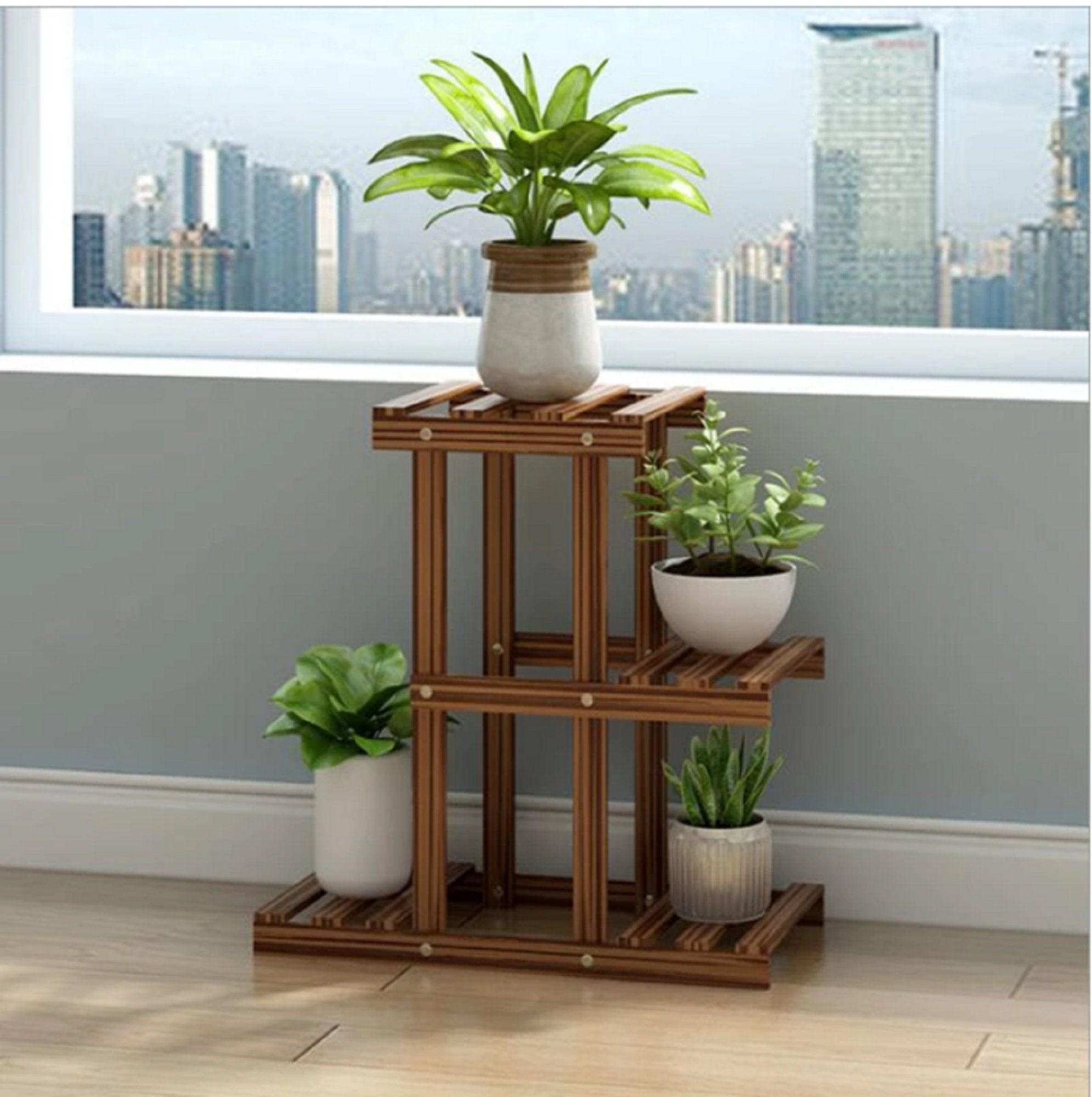 Wood Shelf Plant Shelf Home Decor Multitiered Wooden Plant Etsy