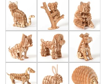 3d Puzzle Dog Etsy