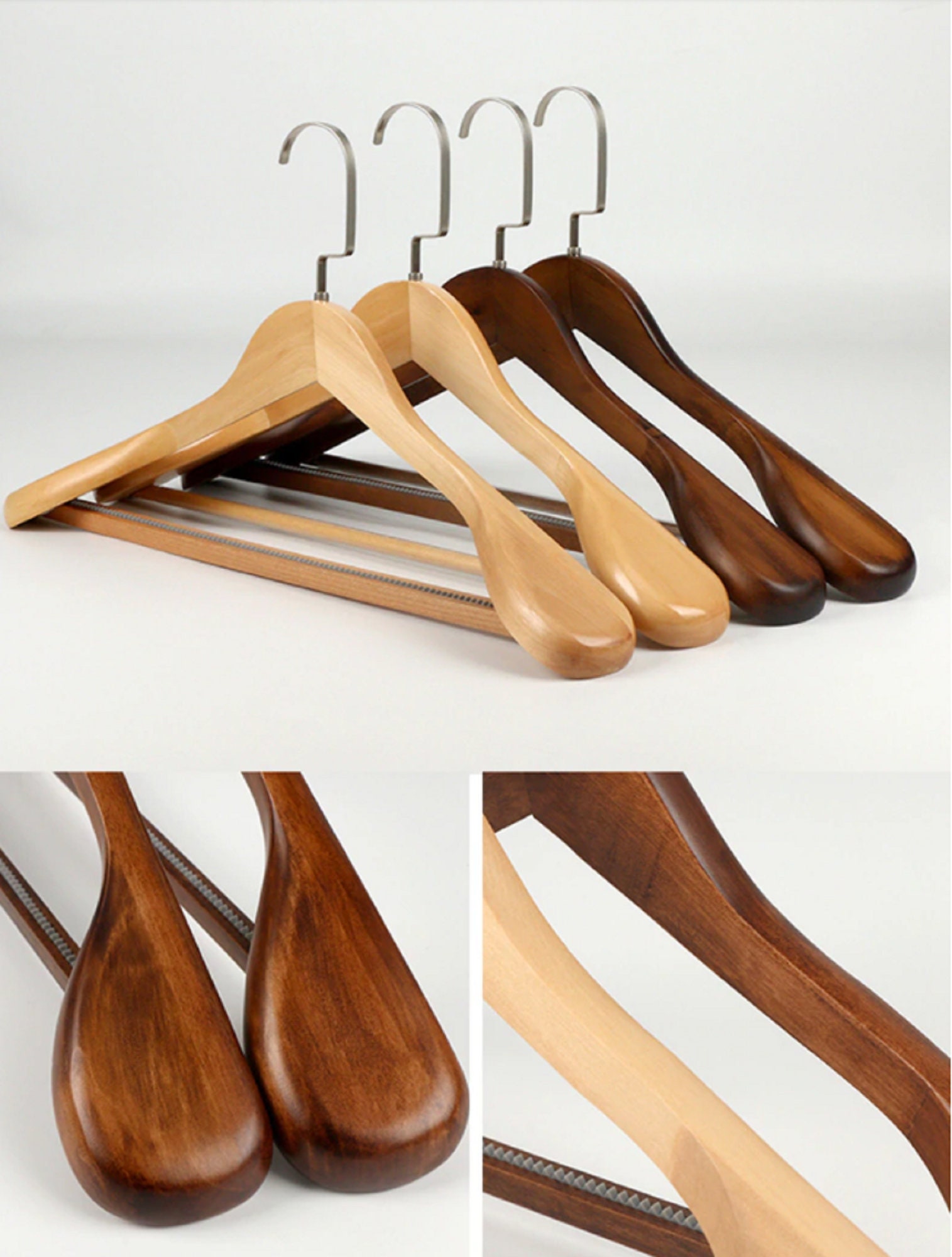 10PCLot Wooden Clothes Hanger Vintage Wooden Hanger NonSlip Etsy