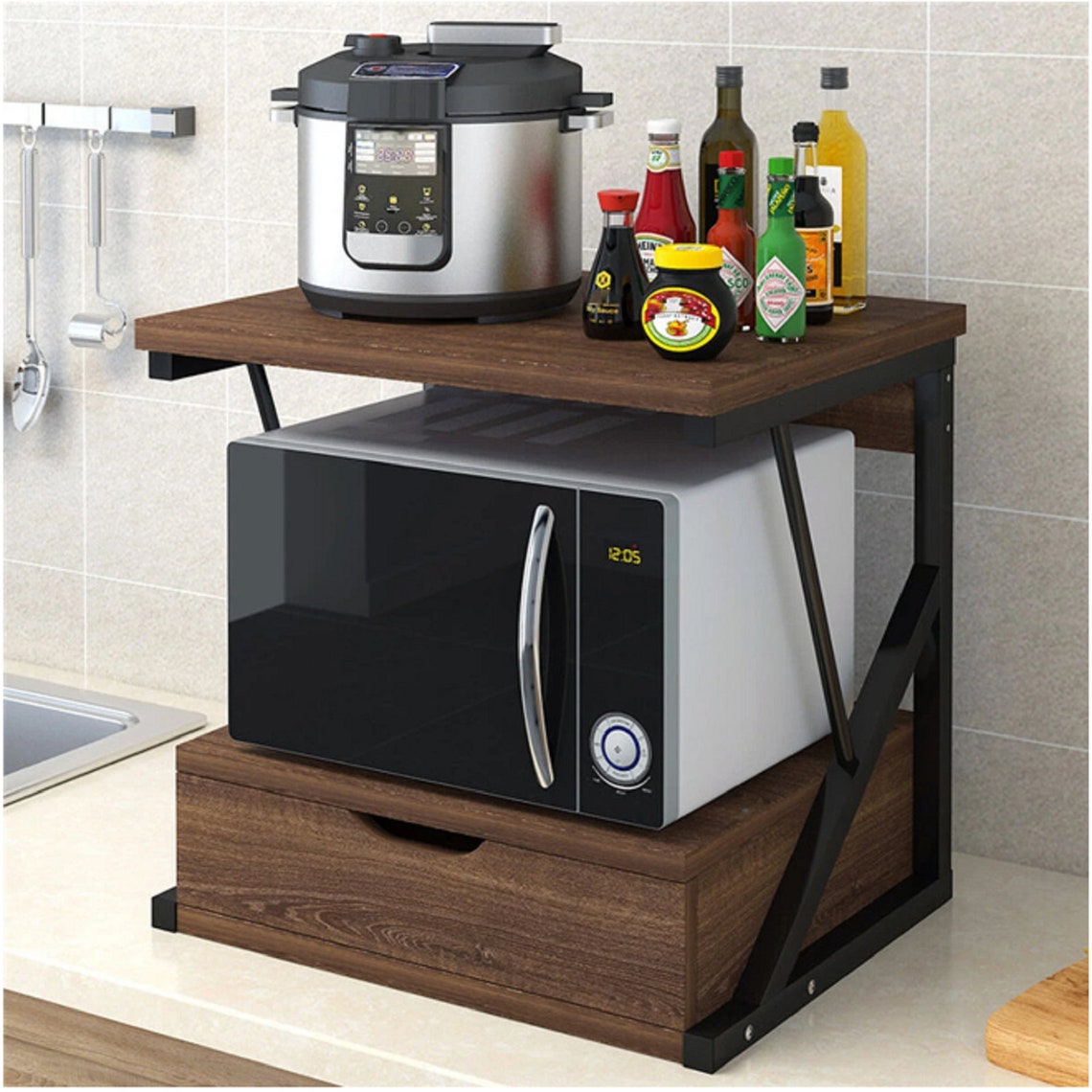 2 Tiers Wooden Shelves Floating Shelves