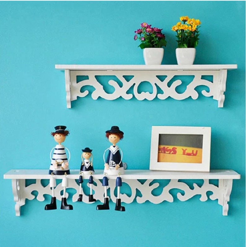 Wood Shelf Decorative Shelf Wooden Shelves Plastic Carved Etsy