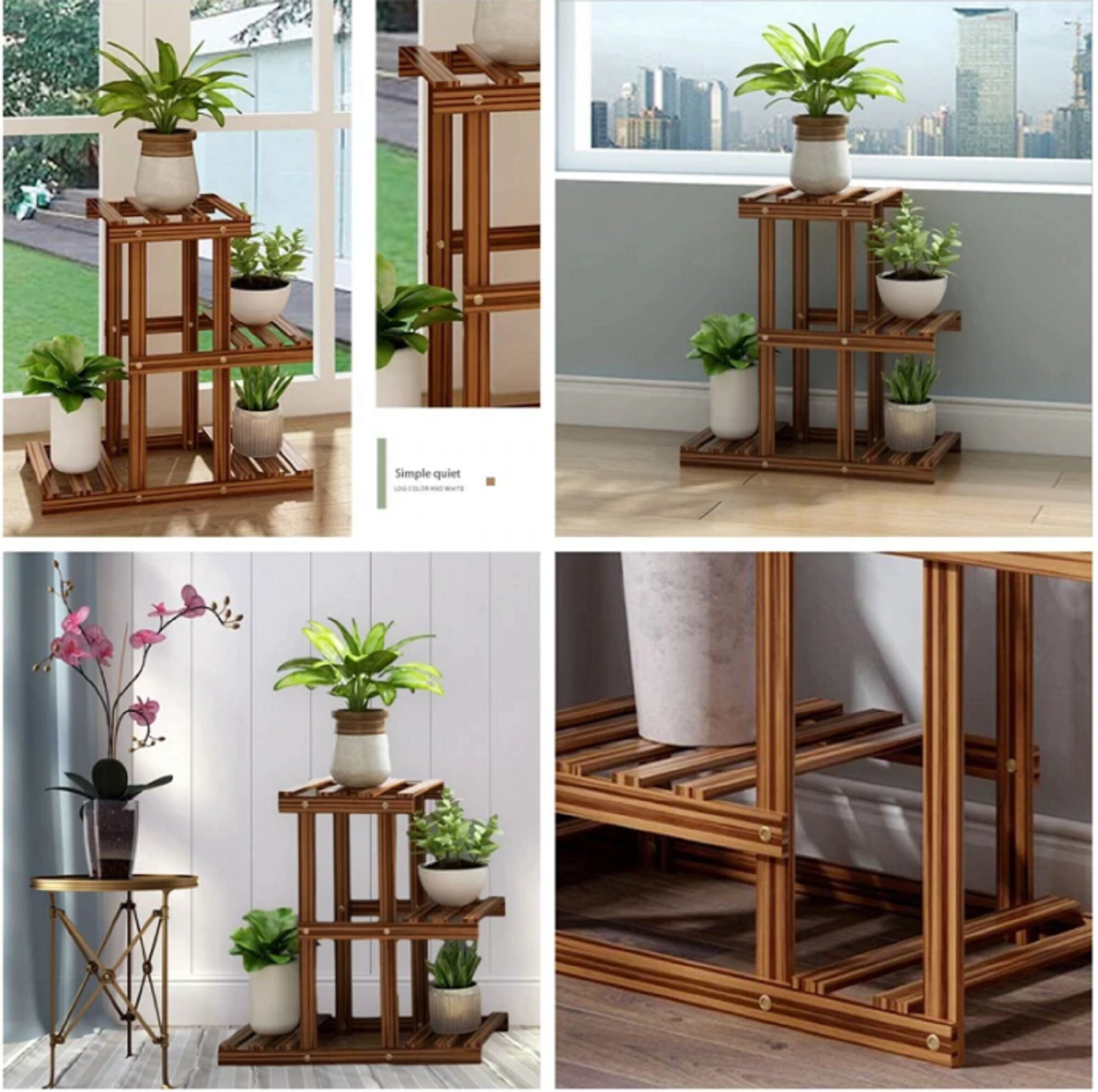 Wood Shelf Plant Shelf Home Decor Multitiered Wooden Plant Etsy
