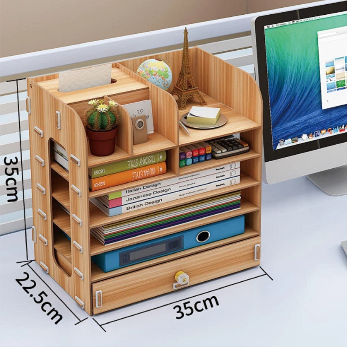 Wood Shelves Desktop Wooden Storage Shelf Rack MultiLayer Etsy