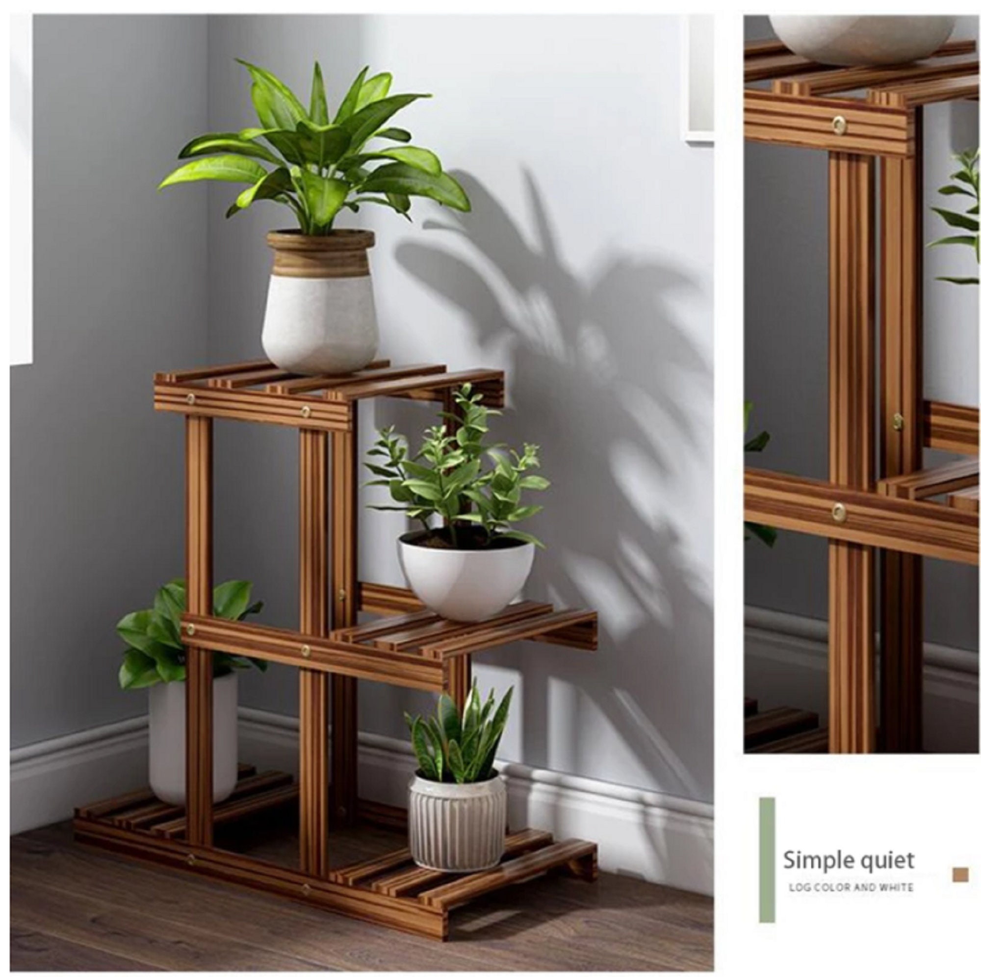 Wood Shelf Plant Shelf Home Decor Multitiered Wooden Plant Etsy