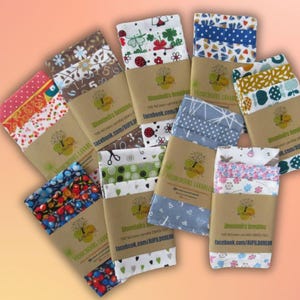 set of 3 adult handkerchiefs in washable Oeko-Tex cotton, zero waste, washable and reusable, washable handkerchiefs