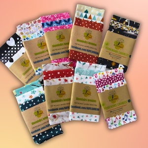 set of 3 adult handkerchiefs cotton oekotex washable zero waste, washable and reusable