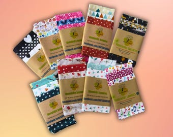 set of 3 adult handkerchiefs cotton oekotex washable zero waste, washable and reusable