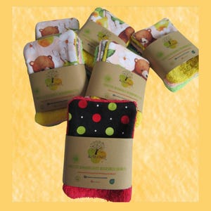 set of 3 washcloths, reusable wipes, washable wipes, washable makeup remover wipes, zero waste, Christmas
