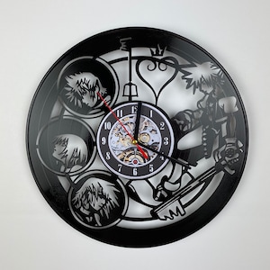 Sora, Riku, and Kairi Vinyl Record Wall Clock - Unique Gamer Gift for Kingdom Fans