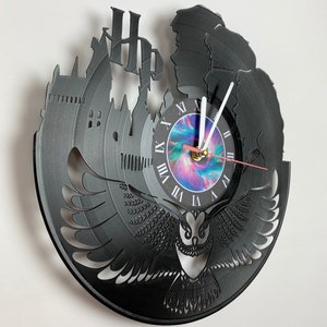 Movie clock featuring Wizarding World, Gift Wall clock, Vinyl record clock, Home cinema room decor, lp clock