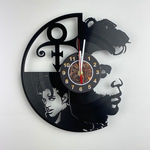 Purple Rain album cover themed Vinyl Record Wall Clock, Memorable gift for music lover, Vintage Wall Clock 12 inch, Record wall decor