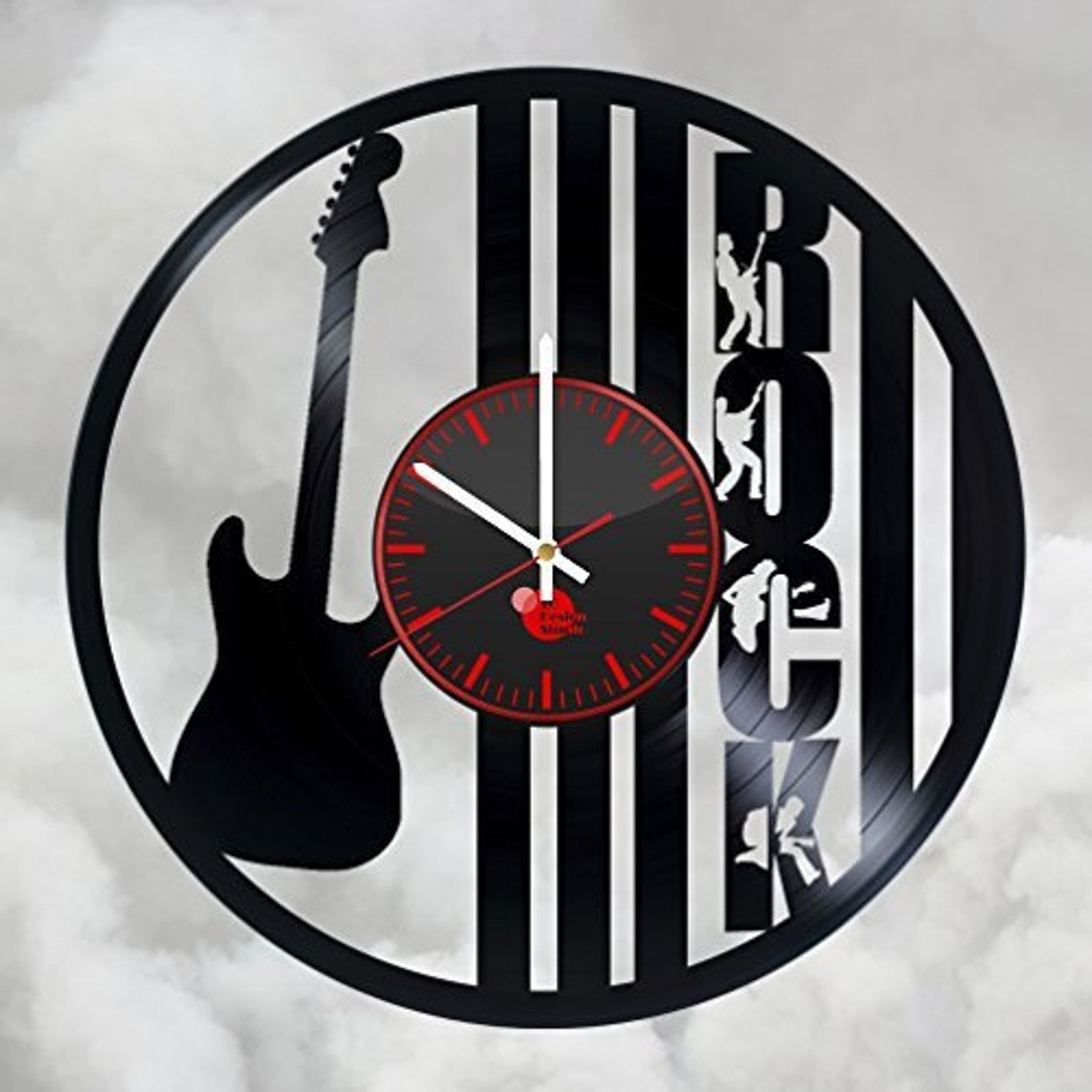 Rock Music Vinyl Record Cut Out Clock man Cave Decor Etsy