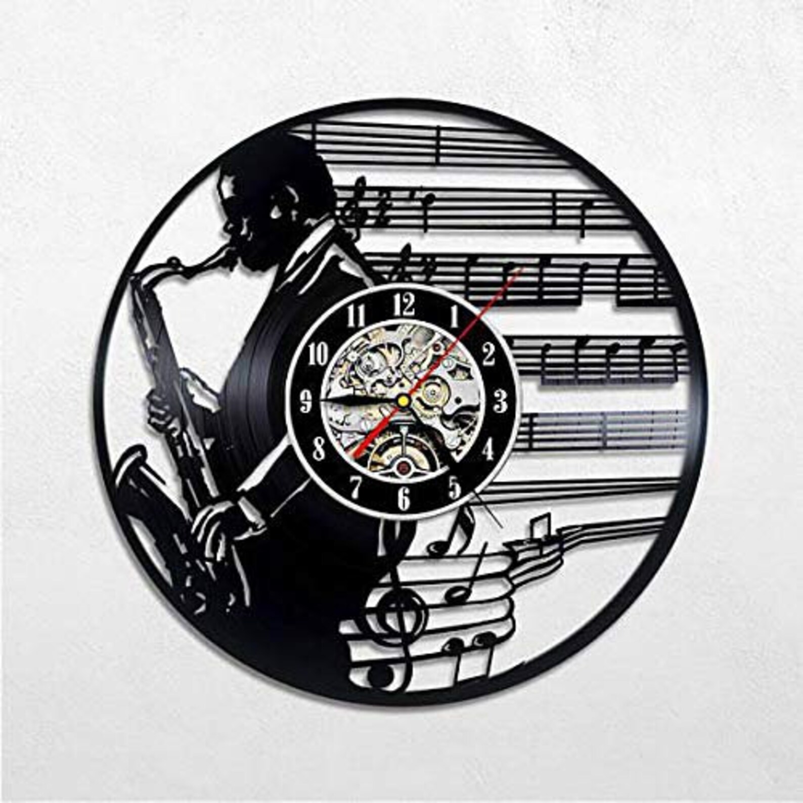 Music Wall Décor Vinyl Record Cut Out Clock Man Cave Decor New Home