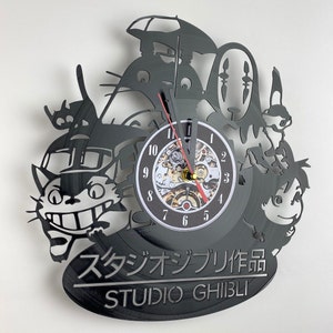 Anime Vinyl Record Wall Clock: Unique Miyazaki Fan Gift and Anime Decor to Elevate Your Space