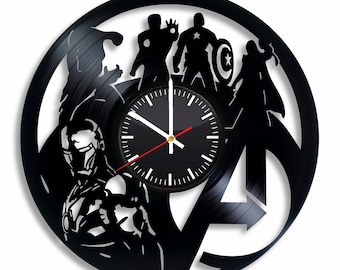Fantastic Avengers Heroes _Exclusive wall clock made vinyl record_GIFT 