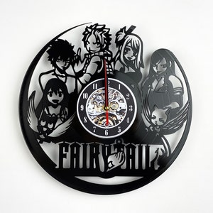 Natsu x Lucy Teen Room Decor - Trendy Fairytail Vinyl Clock with Anime-Inspired Wall Accents!