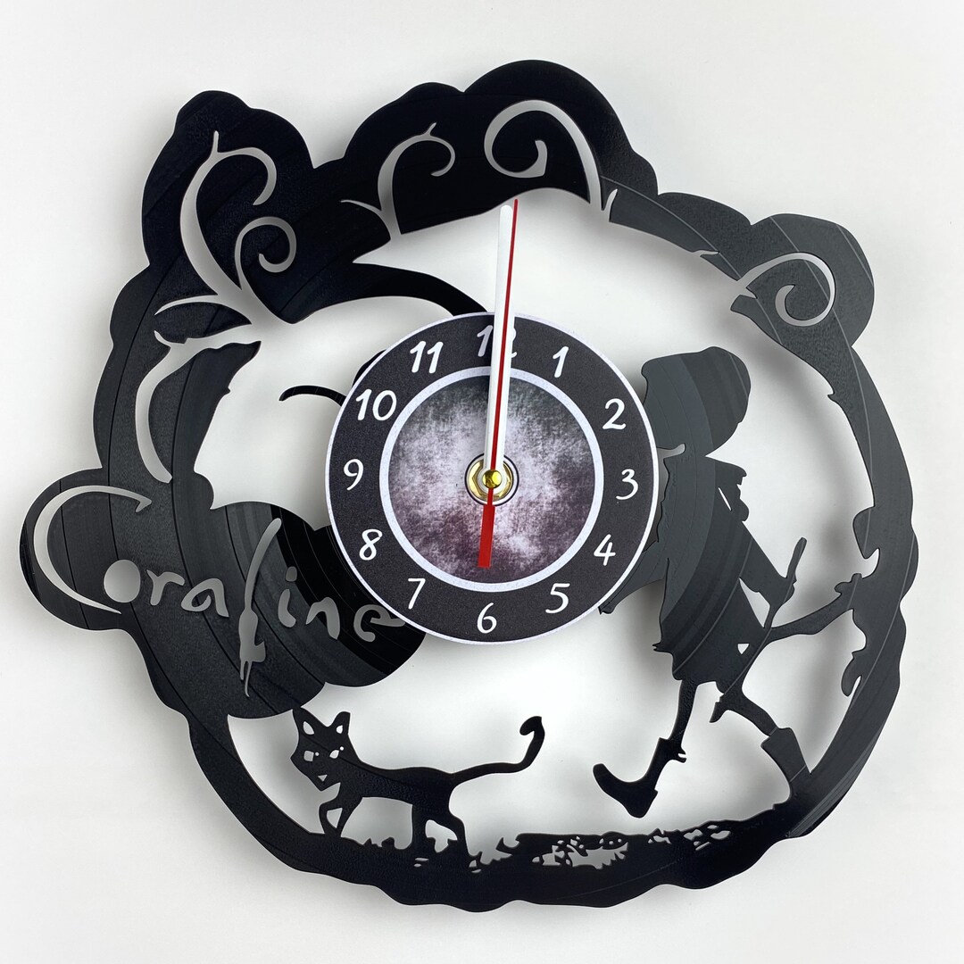Handmade Coraline Vinyl Record Clock, Spooky Halloween Decor - Etsy