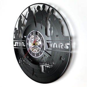 Starwar clock, Vinyl clock, Star war gift Wall Clock, Home cinema decor, Vinyl Record Clock, Star war gift idea for Christmas