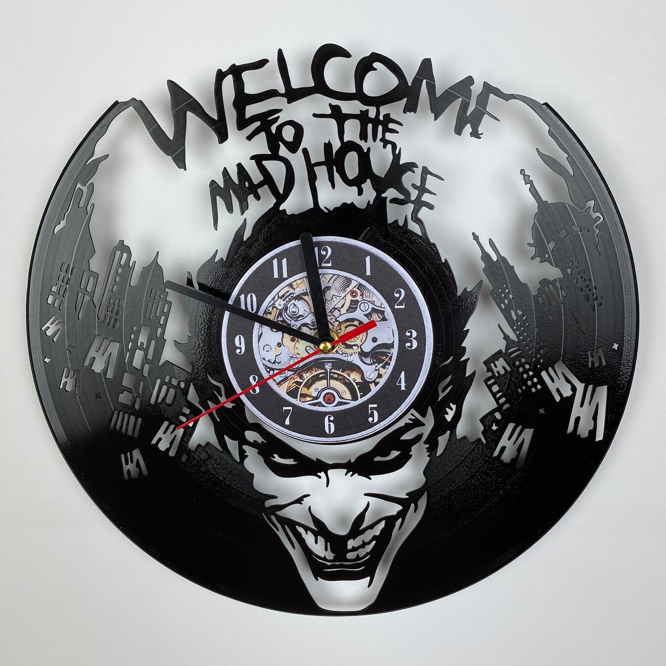 Classic Vinyl Record Comics Wall Clock for Vintage Decor in Living Room or Bedroom - Super Heroes Hero Man Cave