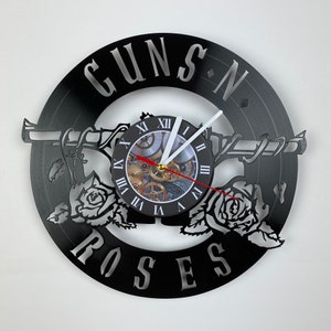 Hard Rock Vinyl Record Wall Clock for Music Lovers: Man Cave Decor and Unique Dad Christmas Gift - Vintage Rock Album Cover Record Decor