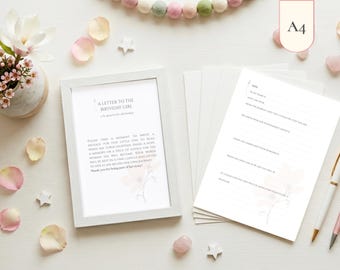 1st Birthday Time Capsule Activity, Guest Book Alternative, Letters to Baby Girl, A4 PDF