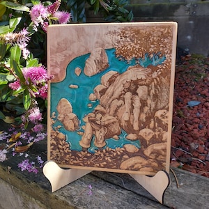 Laser Engraved Final Fantasy Tactics Artwork on Birch Hardwood Plywood with Resin Inlay - Ramza and Luso