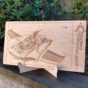 Laser Engraved Chrono Trigger Artwork on Maple Plywood - Epoch