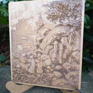 Laser Engraved Final Fantasy Tactics Artwork on Maple Plywood - Ramza and Luso