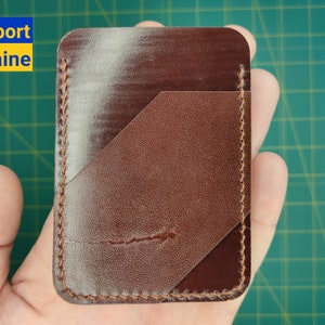 Titular de la tarjeta Billetera hecha a mano Identificación de crédito Cuero para hombres Billetera delgada Italiana Vegetal Cuero curtido EDC
