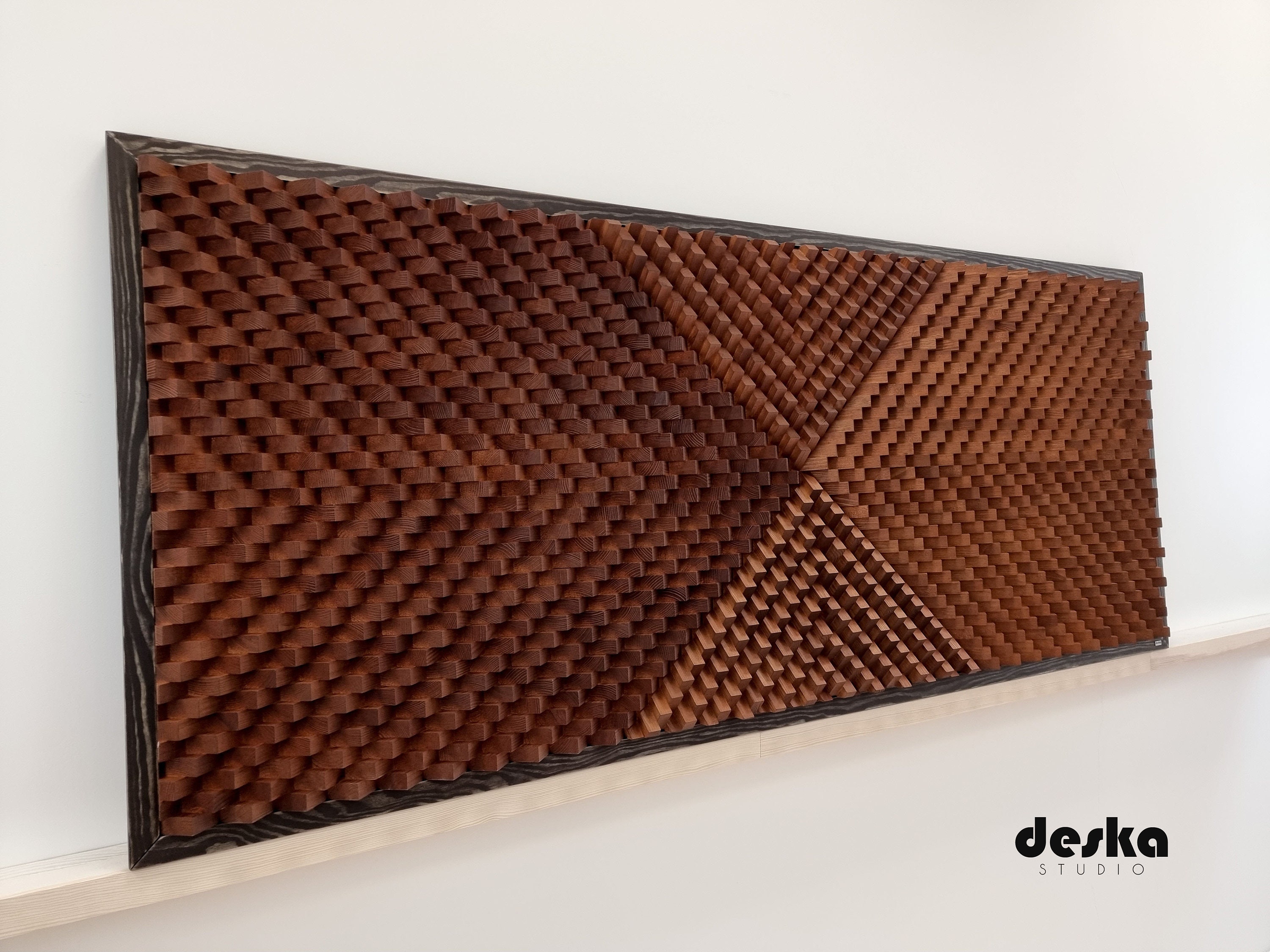 / Modern Sound Diffuser Details about   Wooden 3d Wall Art Sculpture 22x22" 