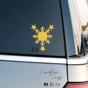 Filipino Sticker | 3 stars and a sun Decal | Pinoy Decal | Car, Laptop, Tumbler sticker