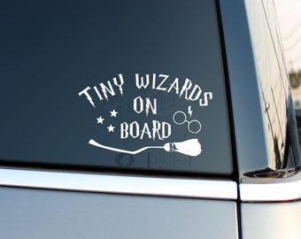 Tiny Wizards on Board, Baby On Board, Kids on Board, Car Decals