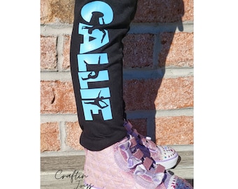 Gymnast Leggings with Name | Personalized Girls Leggings with Name | Custom Girl Leggings