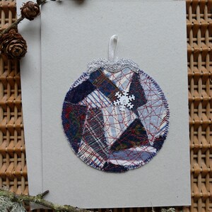 Carte de voeux babiole faite main - grande, patchwork de baies d'hiver