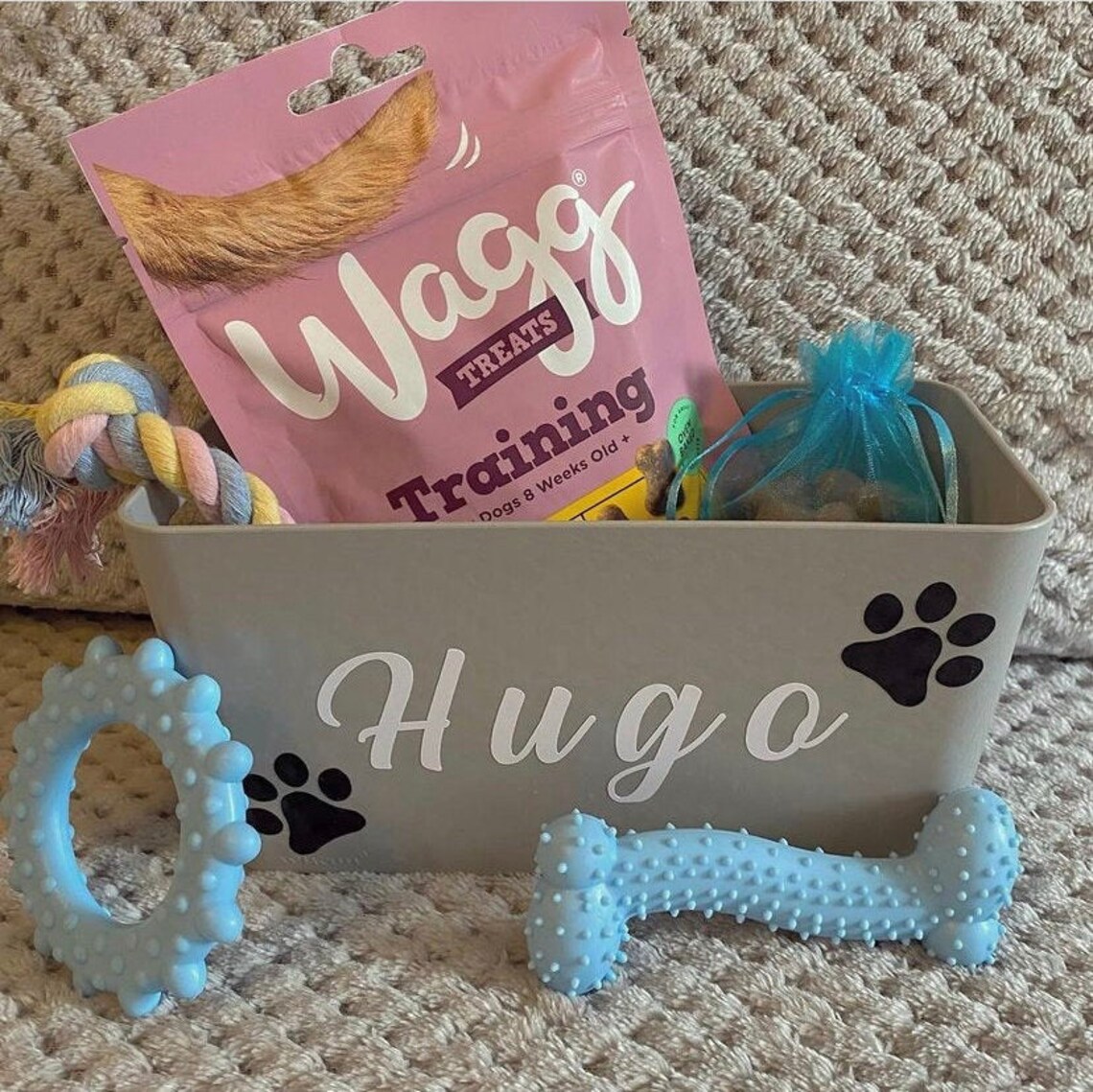 Hundewelpe hemmt personalisierte Leckerli und Spielzeug für Etsy