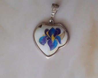 Pendant nice necklace, sterling silver 925 , handmade  enamel
