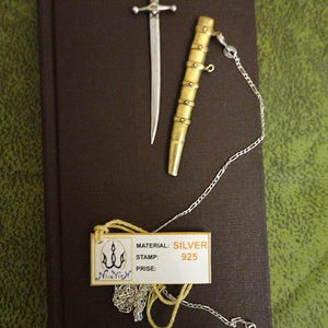 Fully Pure silver-925 and Brass -Decorative Knight&#39;s Short Sword, Knife Crusaders Sword  Collectible miniature ,  handmade