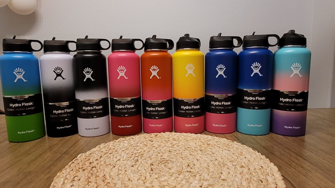 32oz Hydro Flask Straw Lid Water Bottle Multi Color Stainless Etsy