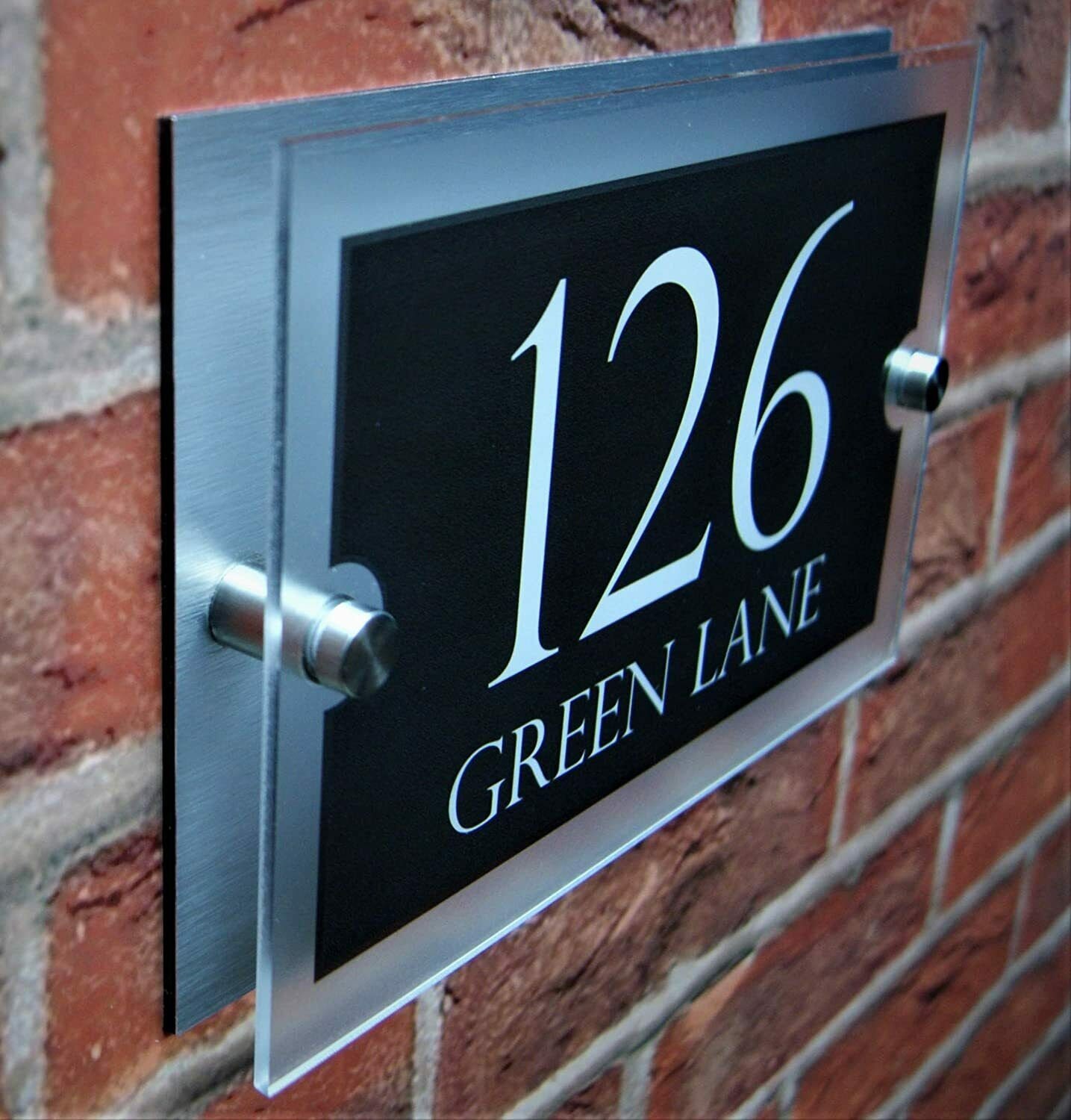 House Sign Wall Gate Door Number Street Name Plaque Acrylic Etsy