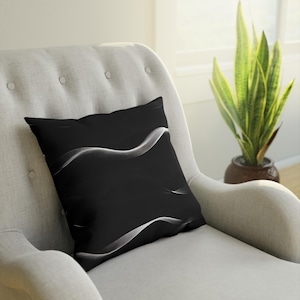Modern Black and White Cushion, Stylish Sophisticated Cushion, Contemporary Monochrome Home Decor, Minimalist Decorative Cushion Cover,